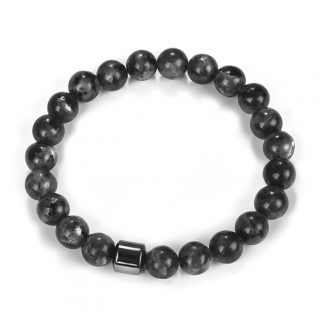 Pulseira de Pedra Natural Shimmer Com Bead Preto